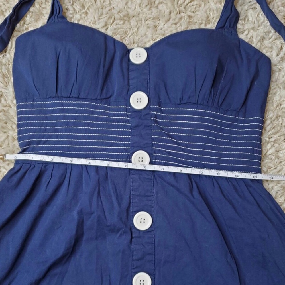 Ruby Rox Blue Halter Top Pinup Dress Sz 7 - Picture 8 of 10
